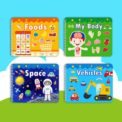Ilustraciones de aprendizaje temprano Iluminación Juegos de comida Libro plegable