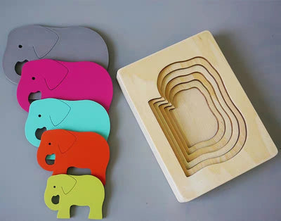 Puzzles animaux multicouches - Puzzle Montessori en bois écologique