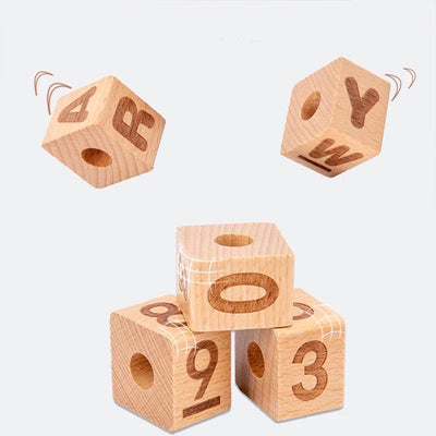 Juguetes de madera de matemáticas de emparejamiento de números / aprendizaje de pares de palabras Juguetes de madera de juego abierto