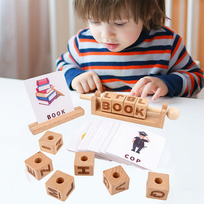 Juguetes de madera de matemáticas de emparejamiento de números / aprendizaje de pares de palabras Juguetes de madera de juego abierto