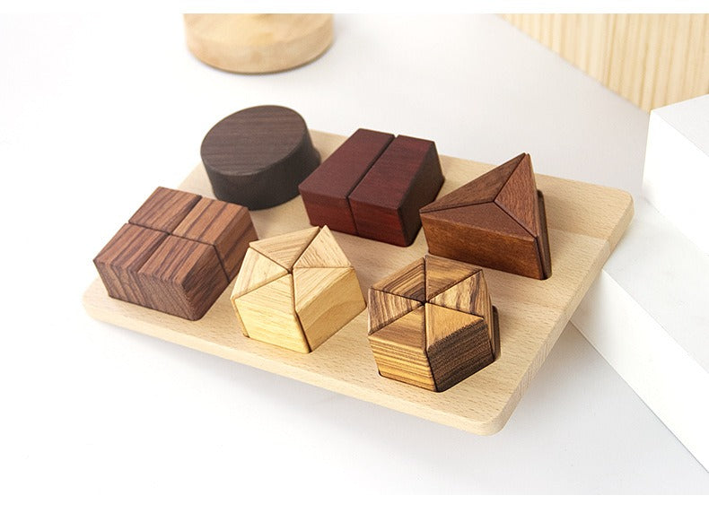 Juego de Juguetes Educativos de Madera Natural Premium