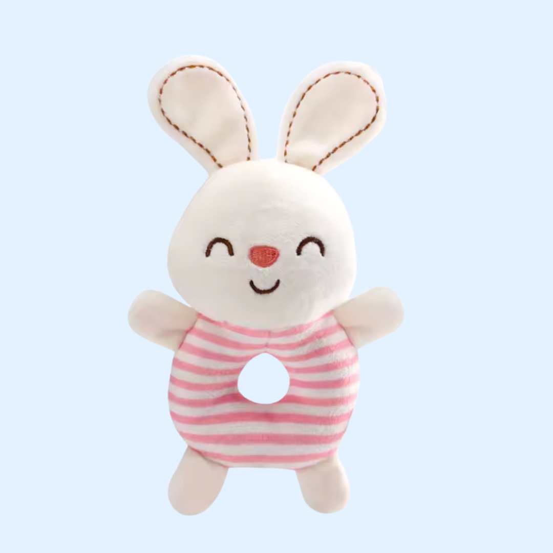 Fidtoy Snuggle & Shake Rattle Friend Plush Baby Toy for Newborn Sensory Play