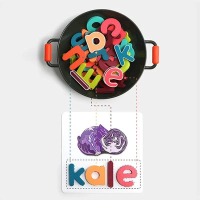 Fidtoy Jouet en bois Alphabet orthographique pour enfants Jeu d'association de lettres d'apprentissage préscolaire