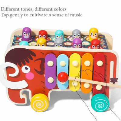 Fidtoy 5-in-1 Wooden Hammer Activity Toy for Toddlers | Hand-Eye Coordination & Cognitive Skills