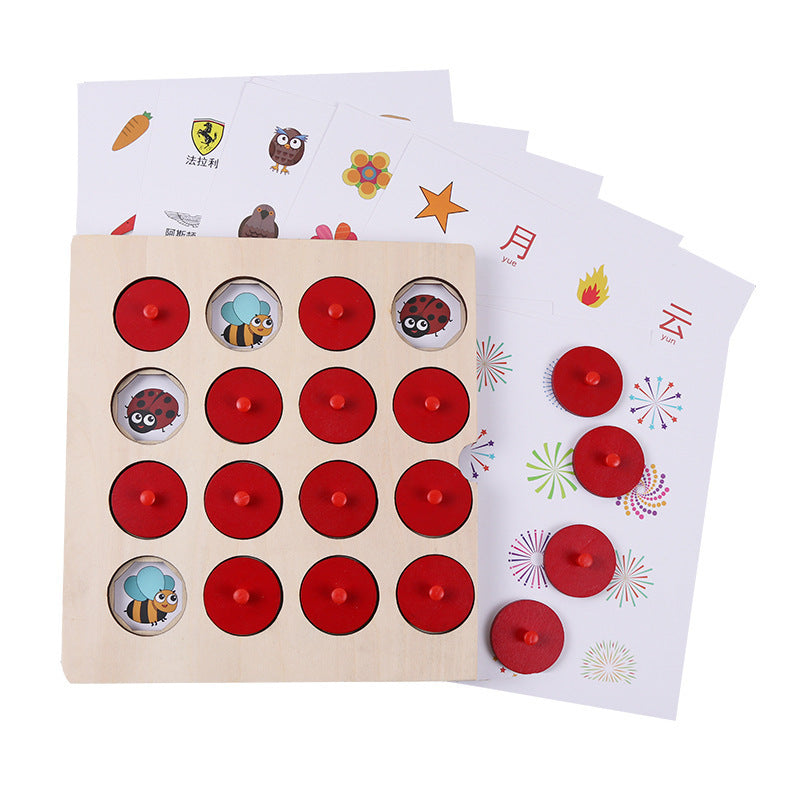 Juego de Ajedrez de Memoria de Madera - Rompecabezas Educativo 3D para Niños y Familia