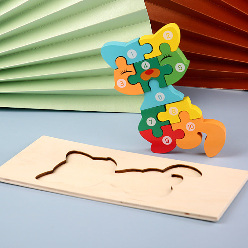 Rompecabezas de madera 3D educativo para niños