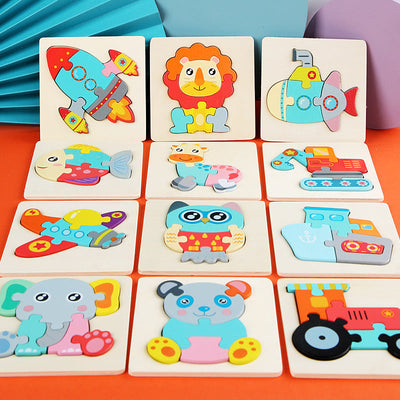 Level 2 Montessori Puzzles 6 Pack - Eco-Friendly Wooden Puzzles Set#3
