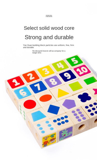 Jeu de construction en perles de bois