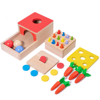 Jouets en boîte à monnaie à tiroir Montessori 4-en-1