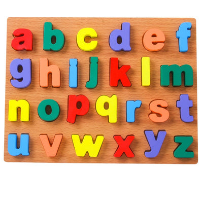 Lot de 2 puzzles en bois Alphabet ABC majuscules et minuscules