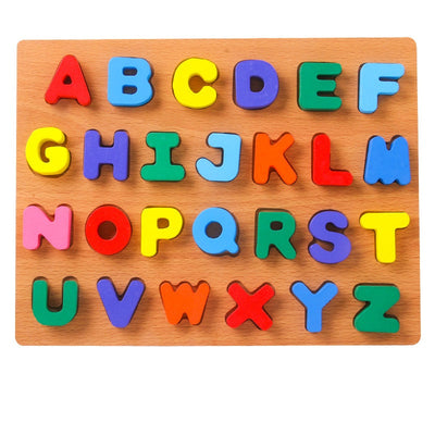 Lot de 2 puzzles en bois Alphabet ABC majuscules et minuscules