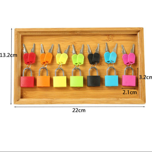 Ensemble plateau de verrous et clés Montessori en bois – Motricité fine et compétences de vie pratique (7 verrous)