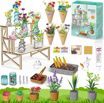 Juego de manualidades para armar tu propio ramo de flores de papel, miniaturas botánicas coleccionables - 31A