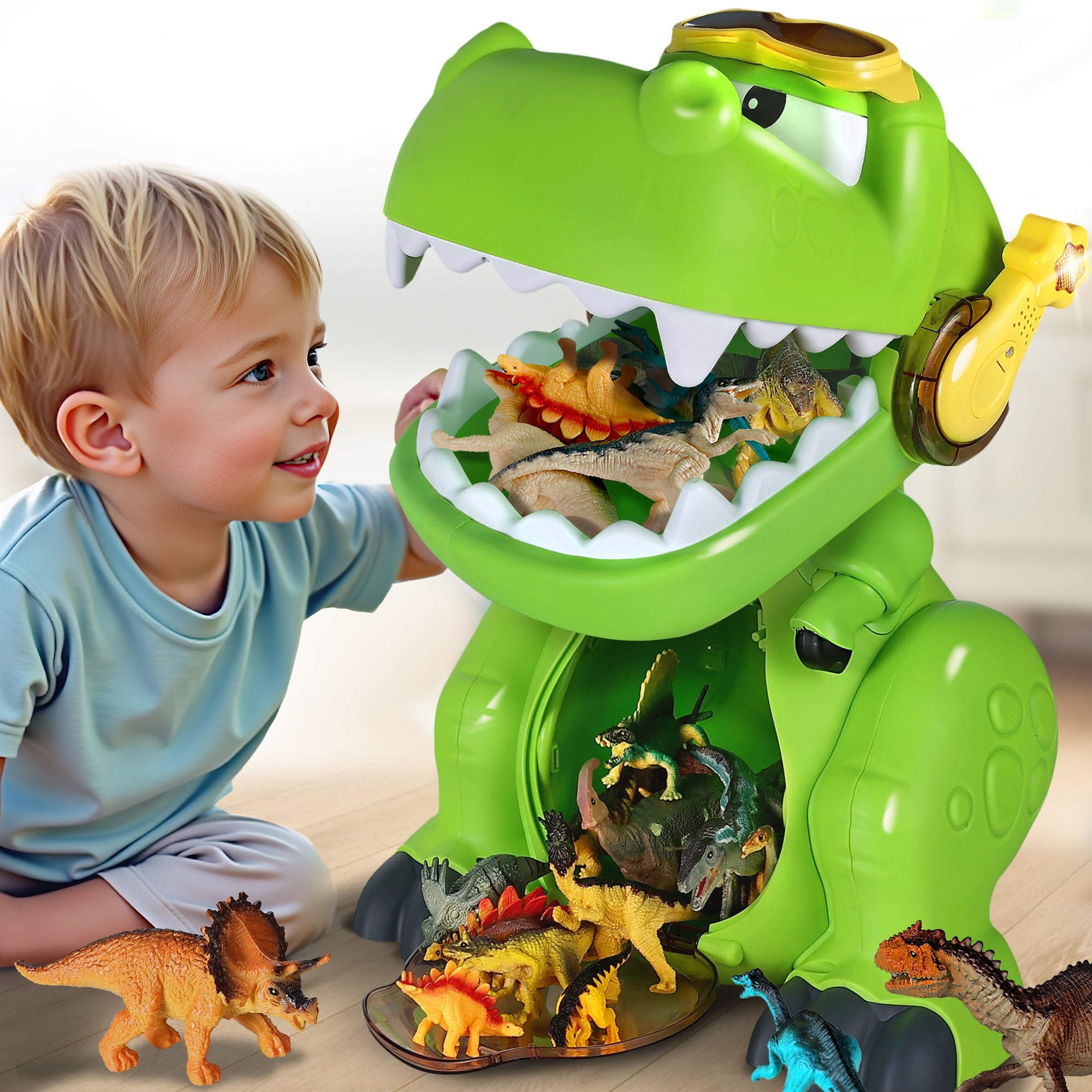 Fidtoy Big Dinosaur Toy Set with T-Rex Storage Box