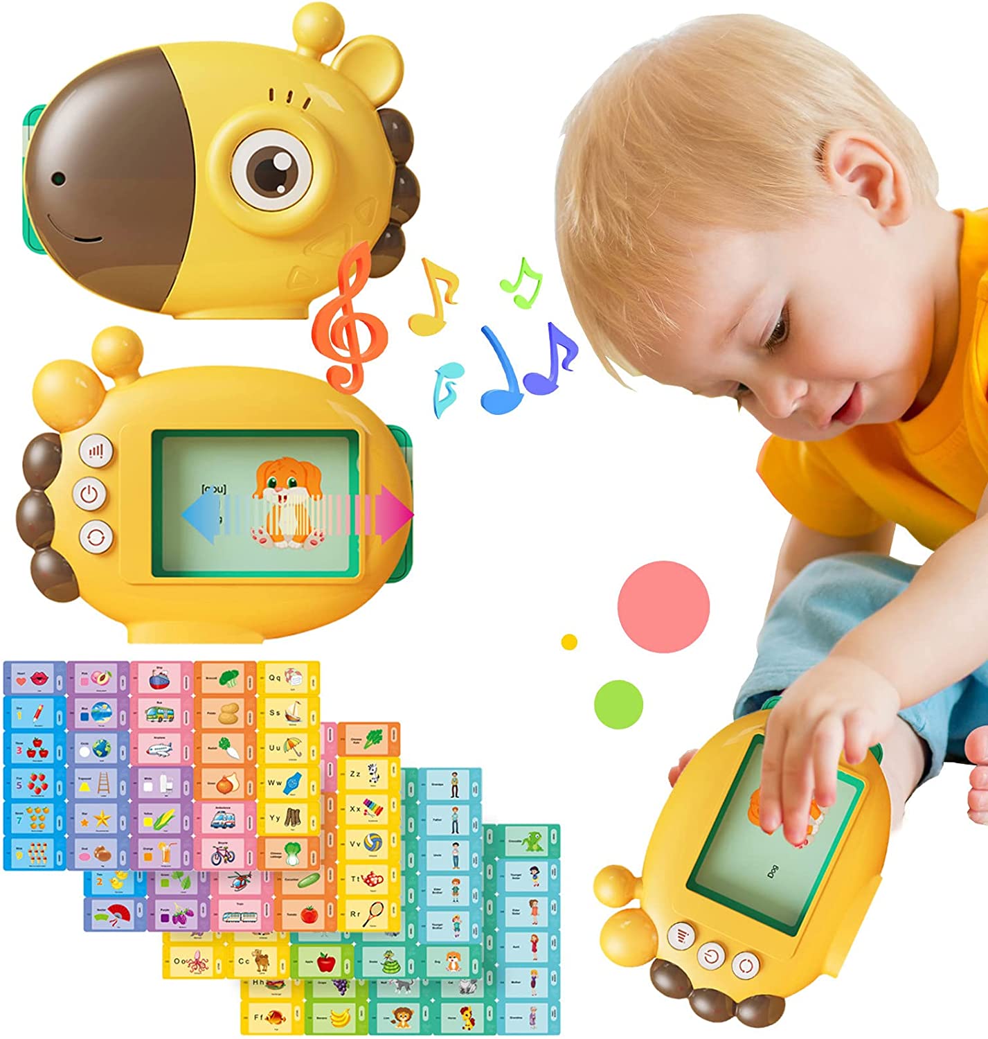 Lecteur d'apprentissage de cartes flash en forme de girafe amusante - 298