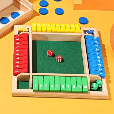 Fidtoy Colorful Wooden Dice Number Game for Family Montessori Math Board Game