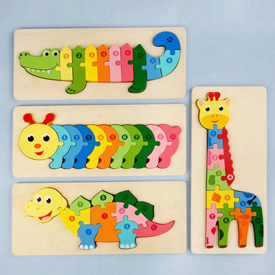 Rompecabezas Montessori paquete de 4 - Set de rompecabezas de madera ecológicos #4