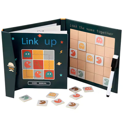 Fidtoy Magnetic Matching Link Up Logic Activity Kit for Kids Color Shape Recognition Puzzle Play