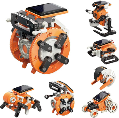 Fidtoy 7-in-1 STEM Solar Power Robot Experiment Kit for Kids, DIY Solar Powered Robot Building Toy, Renewable Energy Engineering Science Kit Age 8+