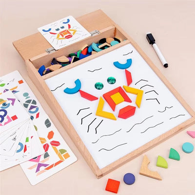 Puzle de Dibujo Magnético de Madera Multifuncional - 659