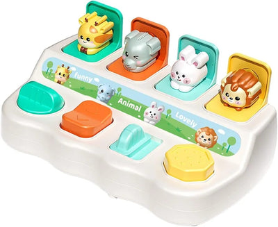 Fidtoy Jouet Pop Up Éducatif avec Animaux Mignons pour Tout-Petits de 12 Mois et Plus, Jeu Interactif Cause à Effet avec Animaux