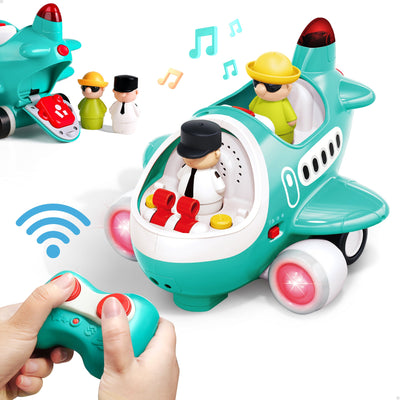 Fidtoy RC Airplane Toy with Lights and Sounds for Toddlers