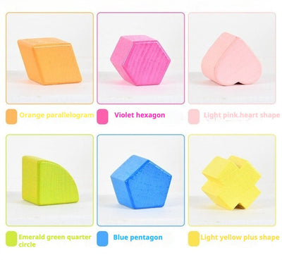 Caja clasificadora de formas Montessori con 12 bloques geométricos