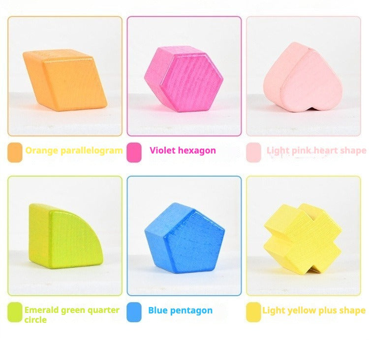 Caja clasificadora de formas Montessori con 12 bloques geométricos