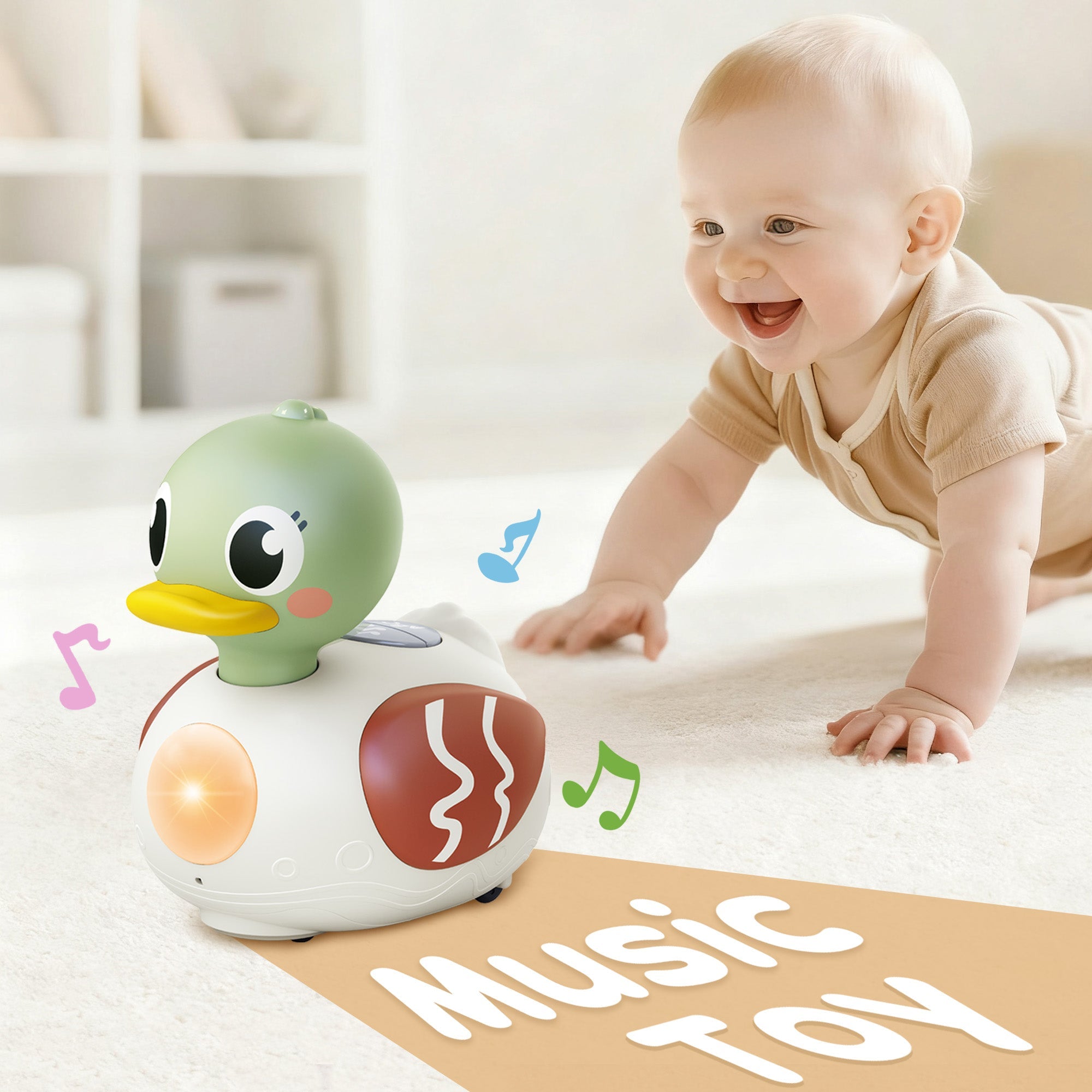 Fidtoy Jouet musical canard pour bébé avec lumière et son
