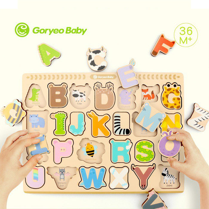 Rompecabezas de madera del alfabeto para bebés Goryeo - Los mejores juguetes para aprender el alfabeto