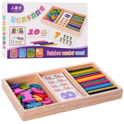Fidtoy Jouet en bois bâtonnets de comptage mathématiques Montessori Kit d'apprentissage des nombres pour les enfants d'âge préscolaire