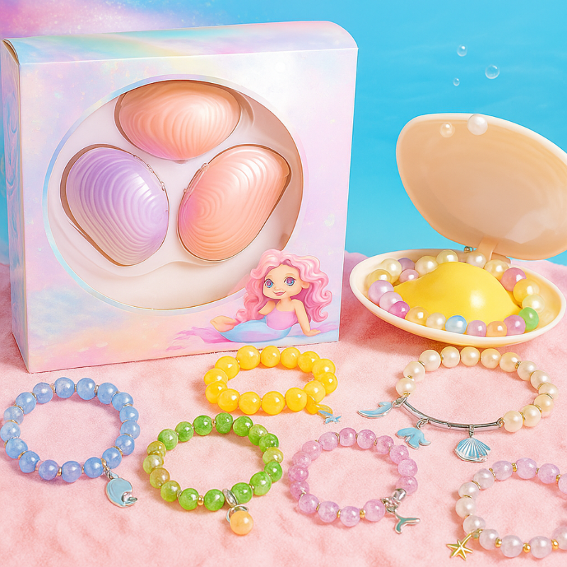 Kit de creusement de perles de sirène et de fabrication de bracelets – Jouet créatif et apaisant pour enfants