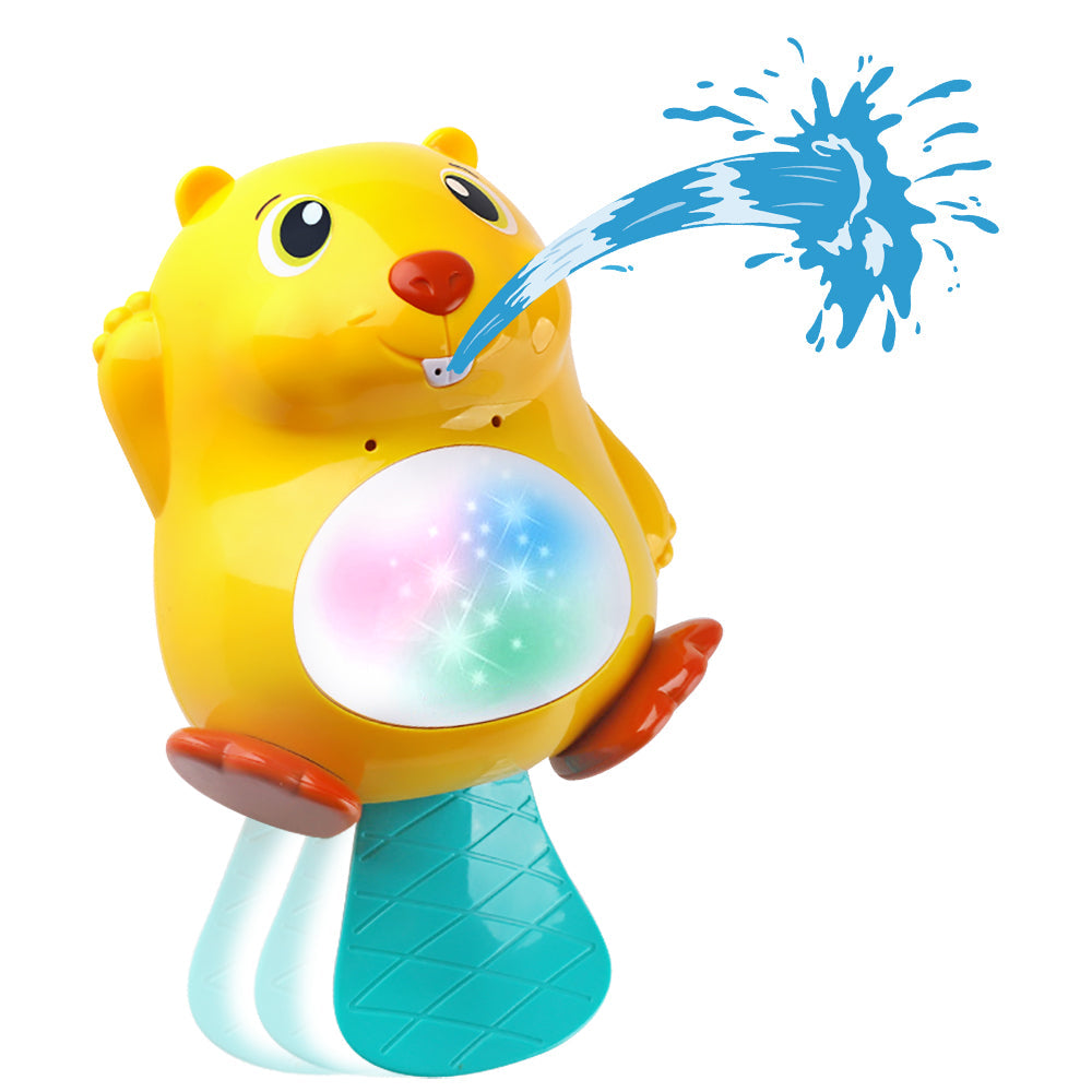 Juguete de baño Fidtoy Beaver con chorro de agua y luces