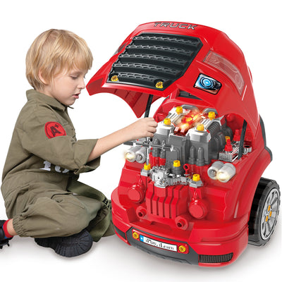 Juego de juguete Fidtoy para reparación de motor de camión para niños a partir de 3 años Juego mecánico