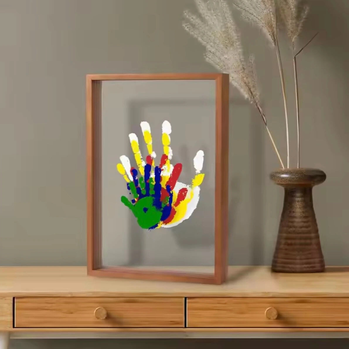 Marco de fotos para huellas de manos y pies de bebé – Kit de recuerdo para recién nacidos y niños pequeños