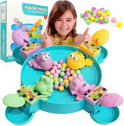 Fidtoy Hungry Frog Eat Bean Family Board Game for Kids Fast Reflex Indoor Multiplayer Play