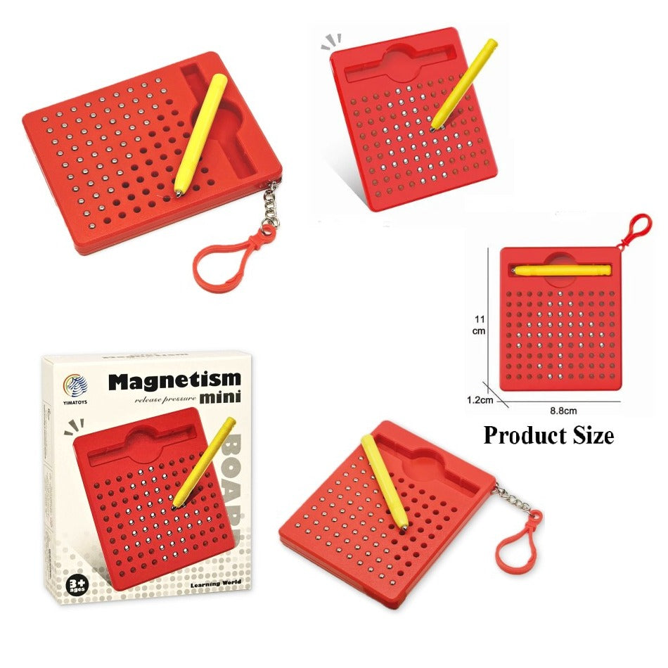 Fidtoy Mini Pocket Magpad Magnetic Drawing Board Keychain for Kids Travel Mess-Free Creative Play Age 3+