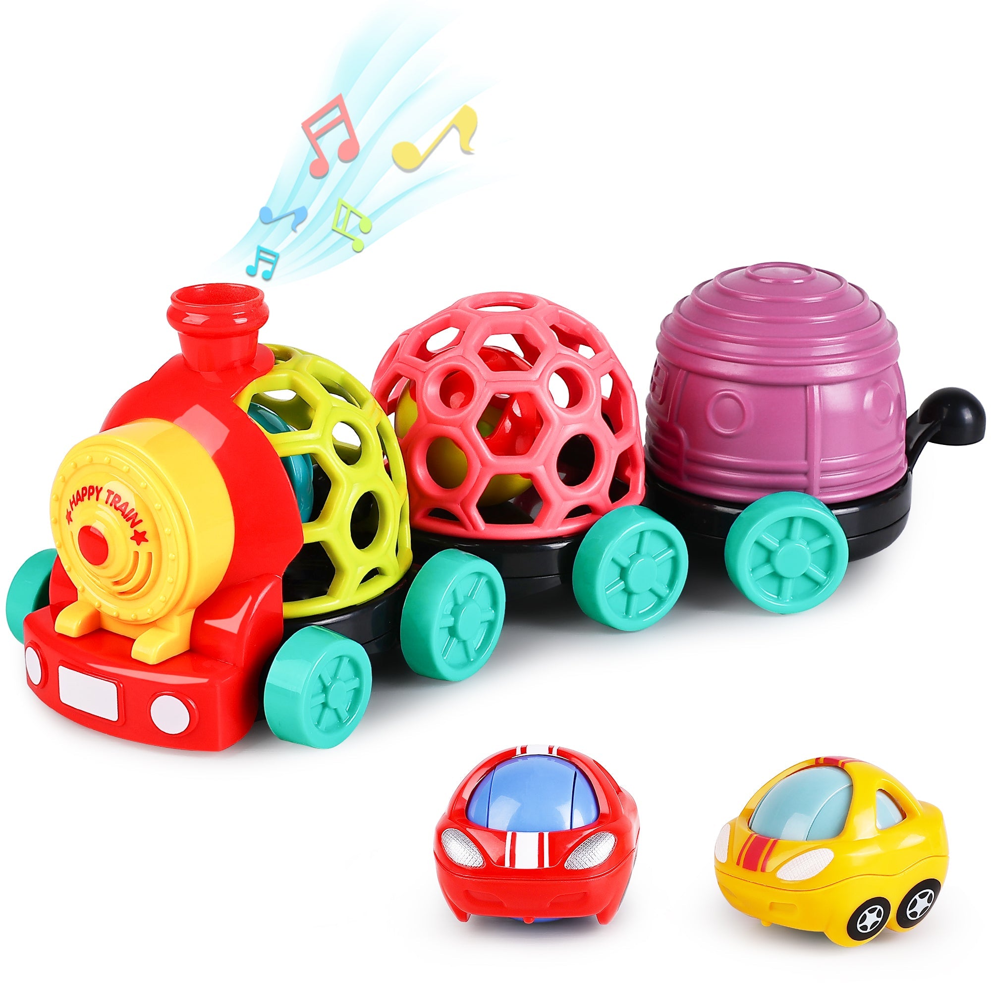 Fidtoy Baby Rattle Roll Train Toy Set for 6-12 Months