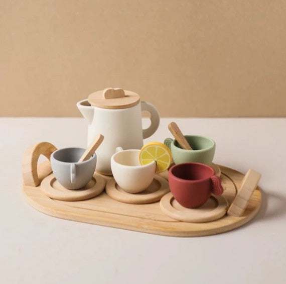 Juego de té de madera