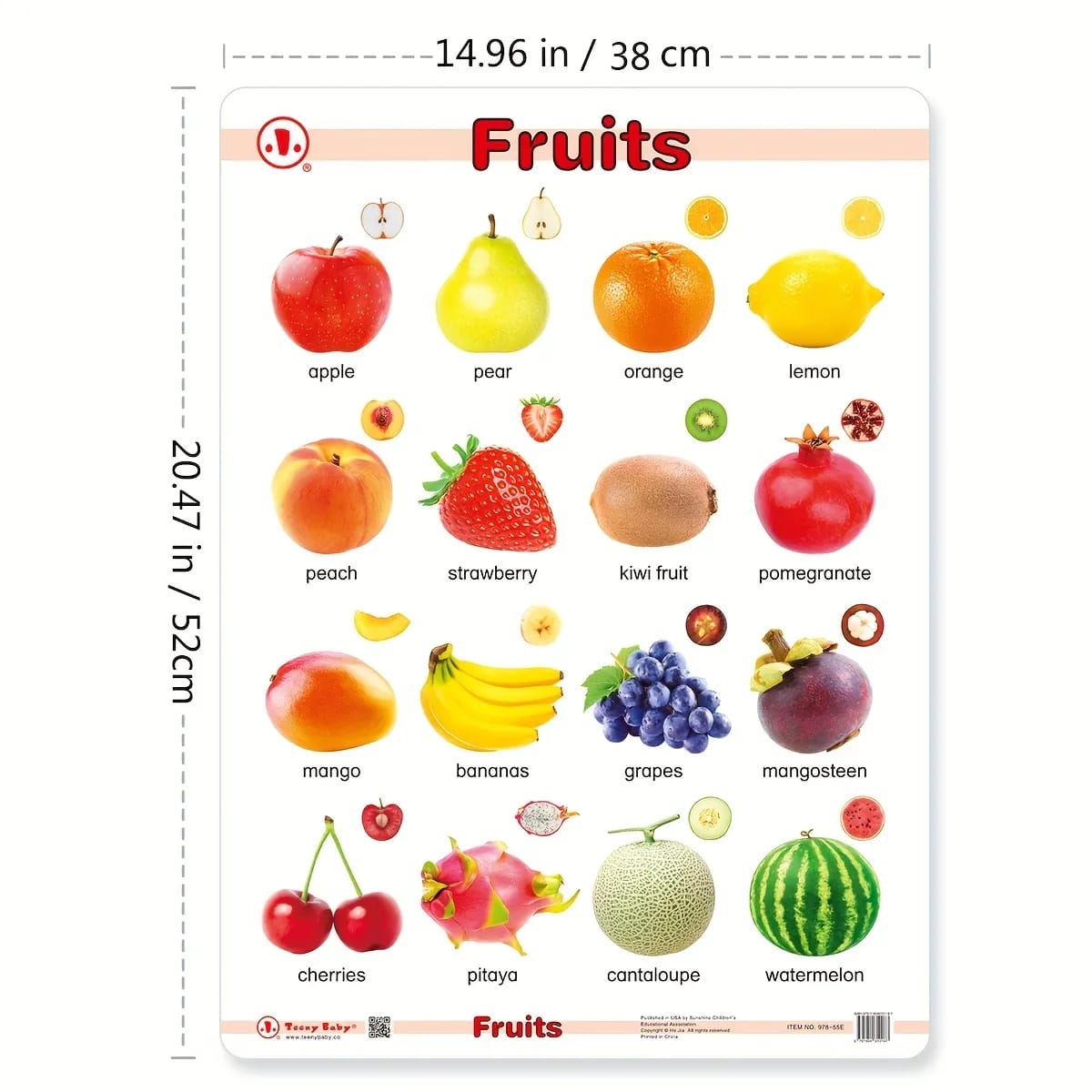 Affiches éducatives de reconnaissance d'objets 12 en 1 Fidtoy avec tableau effaçable, affiches murales pour salles de classe préscolaires pour l'alphabet, les chiffres, les fruits, les animaux, les couleurs et les formes, âges 2 à 6