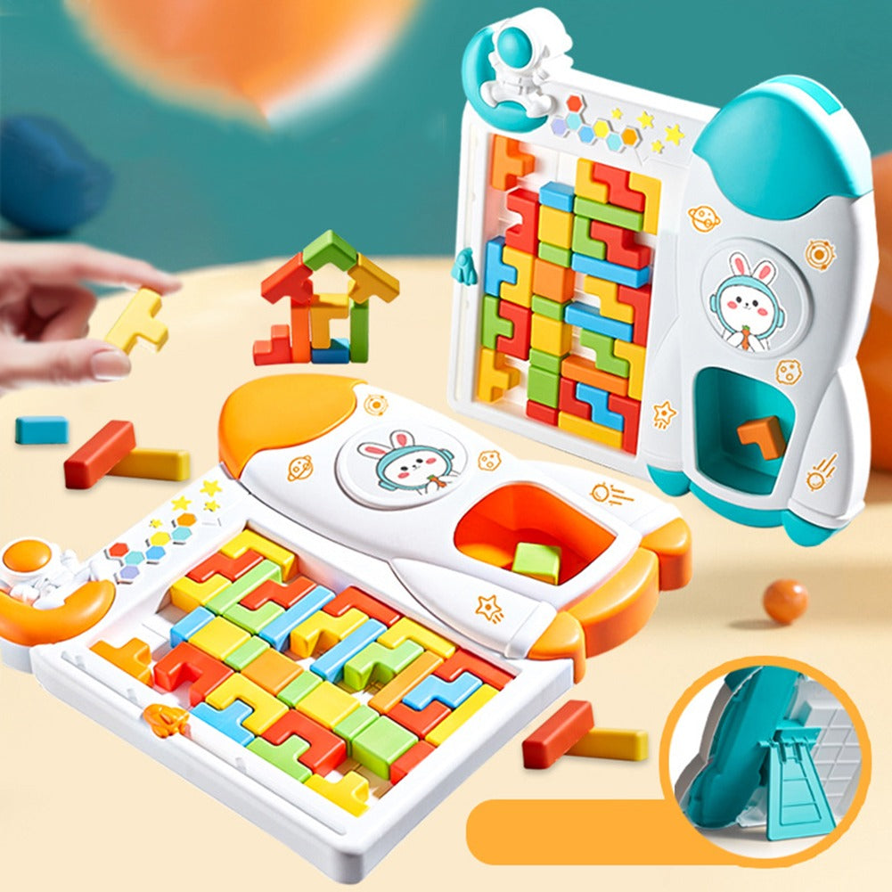 Jeu de défis de blocs de table Tetris Fusée spatiale - 052