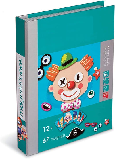 Fidtoy Livre de Puzzles Magnétiques pour Enfants avec 67 Aimants et 12 Cartes Modèles – Jouet de Voyage Assorti de Visages Amusants pour les Enfants de 3 Ans et Plus