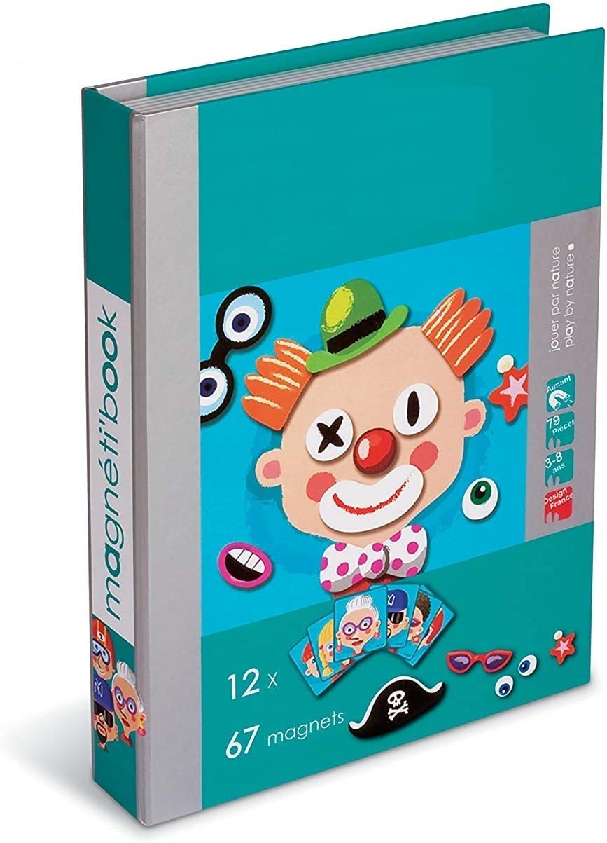 Fidtoy Livre de Puzzles Magnétiques pour Enfants avec 67 Aimants et 12 Cartes Modèles – Jouet de Voyage Assorti de Visages Amusants pour les Enfants de 3 Ans et Plus