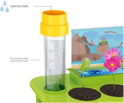 Fidtoy Green STEM Weather Station Experiment Kit for Kids Ages 8-14, Outdoor Weather Science Toy with Wind Vane, Anemometer, Thermometer and Rain Gauge