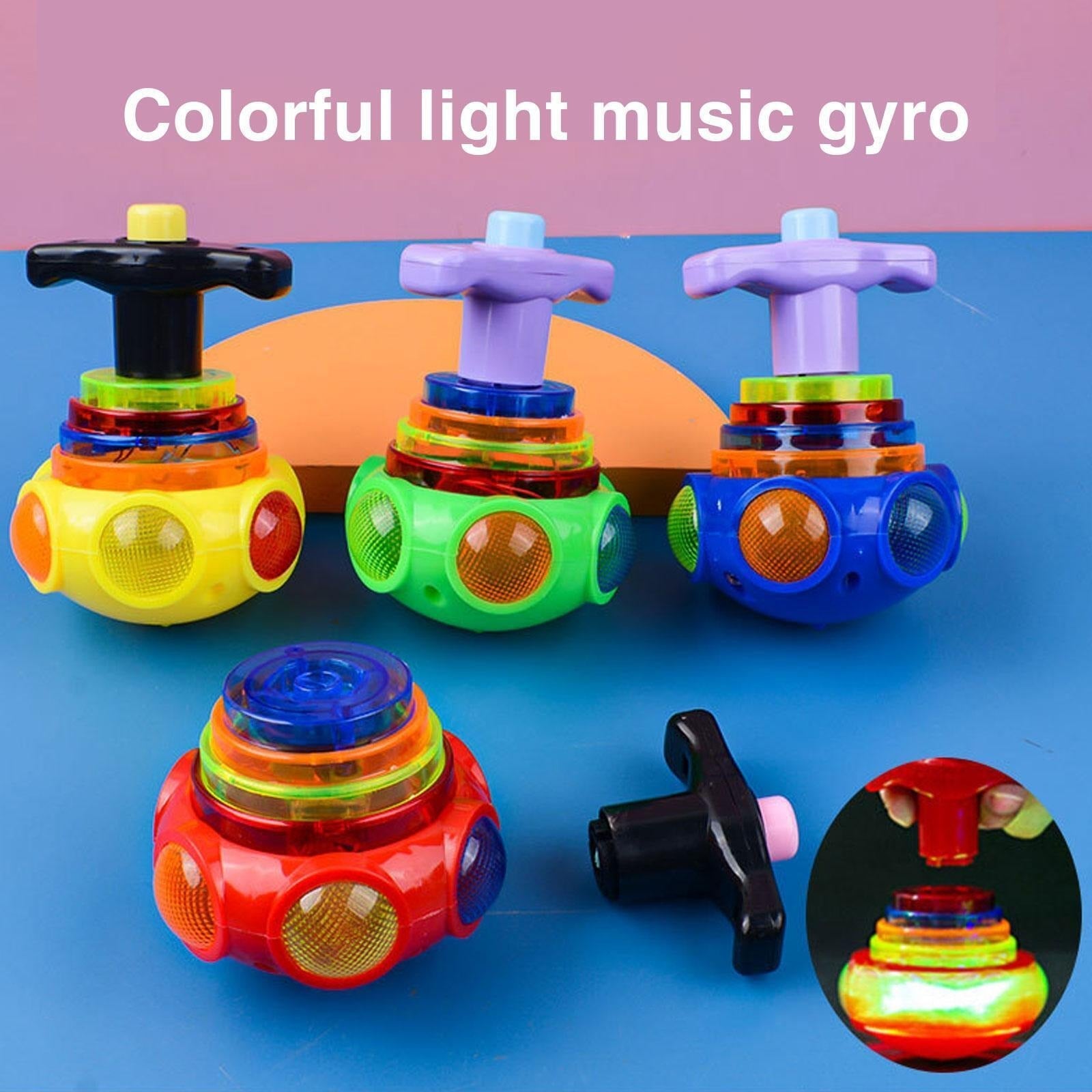 Fidtoy Light and Music UFO Gyro Spinning Top Toy for Kids Active Sensory Indoor Fun