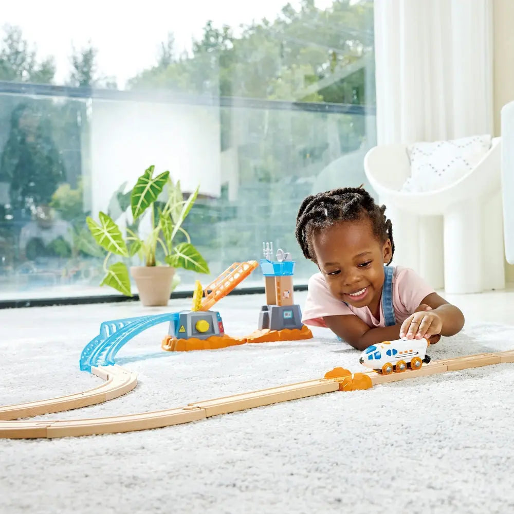 Fidtoy 2-in-1 Space Shuttle Train - Transforming Toy with Lights and Sounds