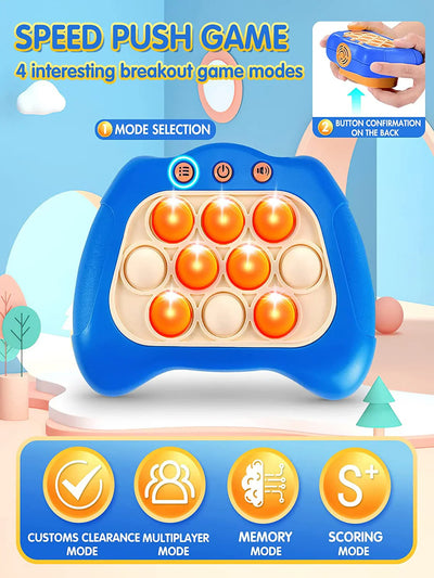 Consola de juegos Fidtoy Pop It – Juguete sensorial portátil con luces para niños de 3+ años