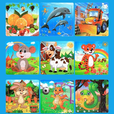 Fidtoy Puzzle en bois de dessin animé 20 pièces, jouet éducatif pour enfants