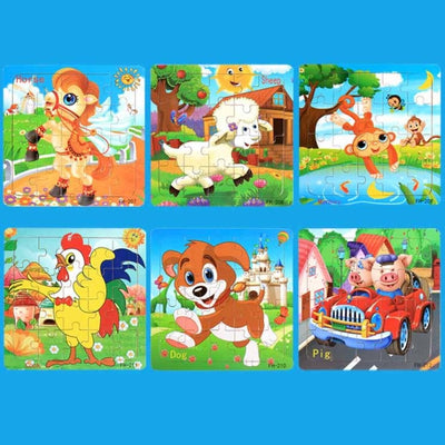 Fidtoy Puzzle en bois de dessin animé 20 pièces, jouet éducatif pour enfants