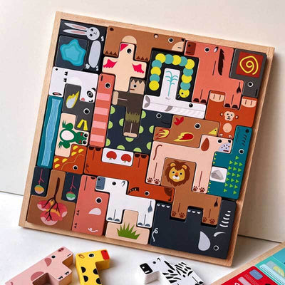 Fidtoy Wooden Animal Balance Stacking Toy Montessori Blocks